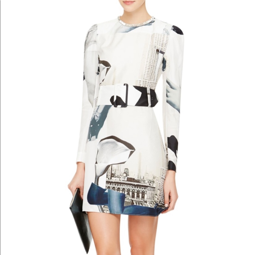 Carven Crystal-Embellished Silk-Habotai Dress